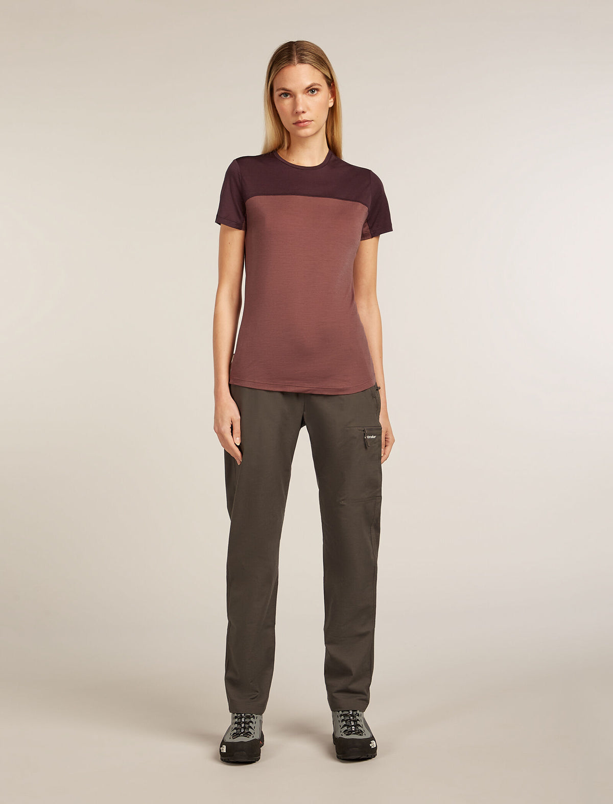 Women’s Merino Blend 125 Cool-Lite™ Sphere Short Sleeve T-Shirt Colour Block Carob/Java - 3