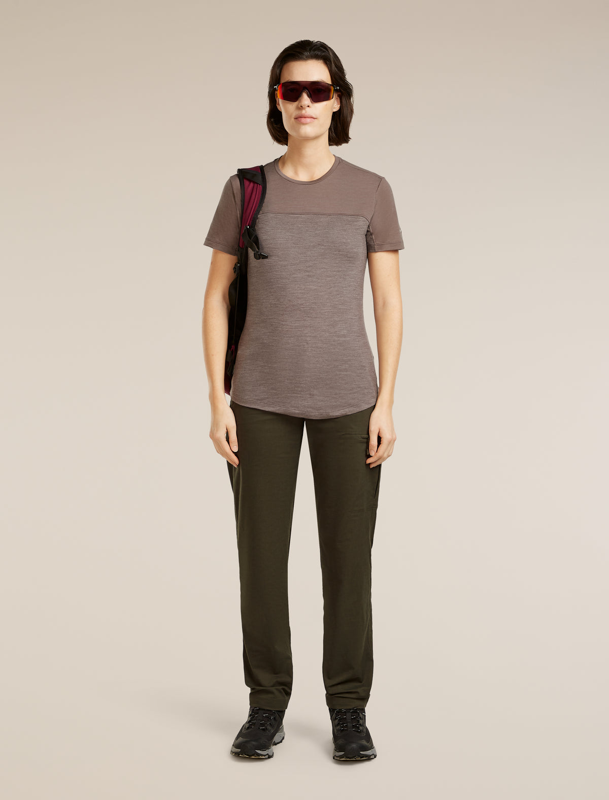 Women’s Merino Blend 125 Cool-Lite™ Sphere Short Sleeve T-Shirt Colour Block Porcini hthr/Porcini - 4