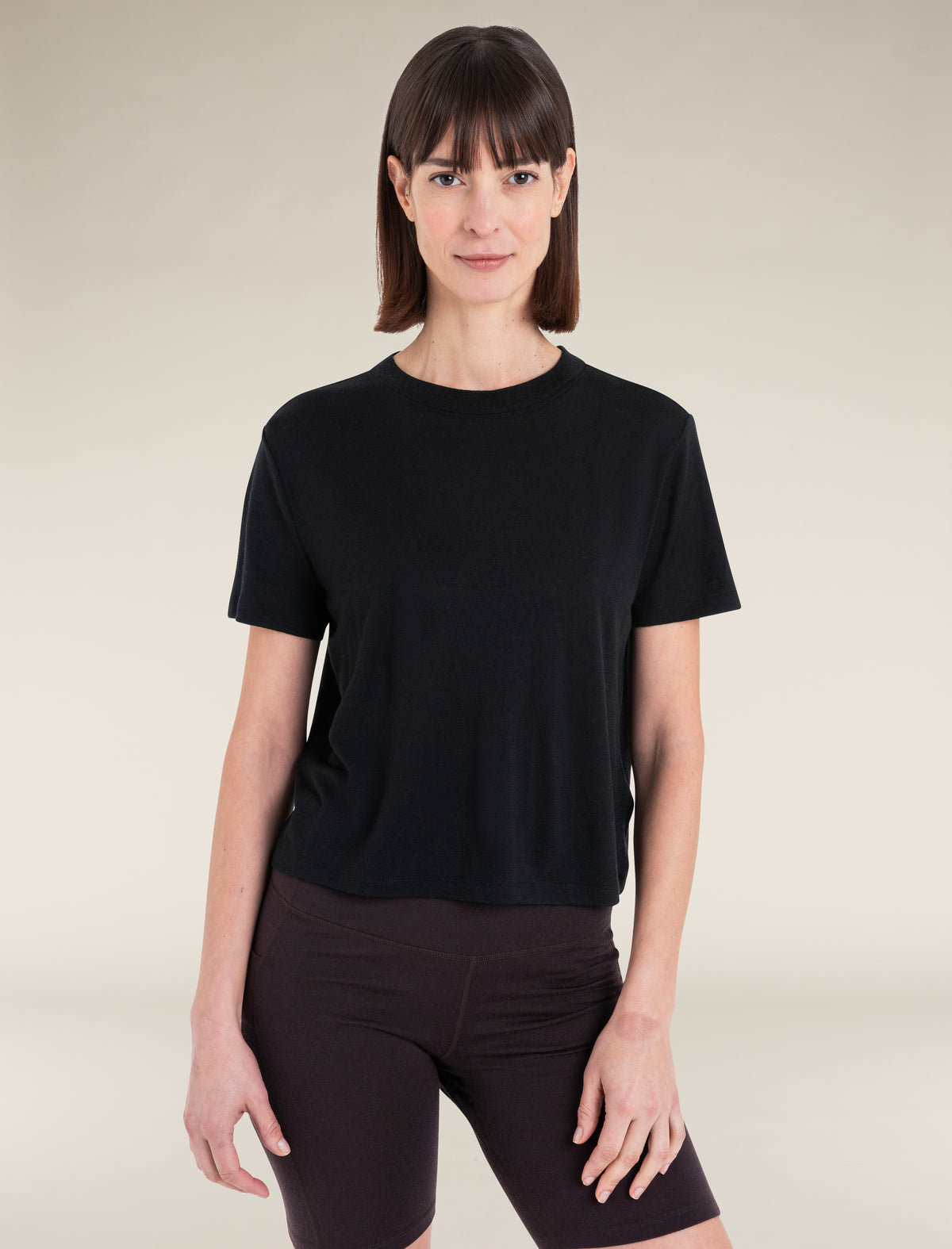 Women’s Merino 150 Tech Lite Short Sleeve Crop T-Shirt Black - 1