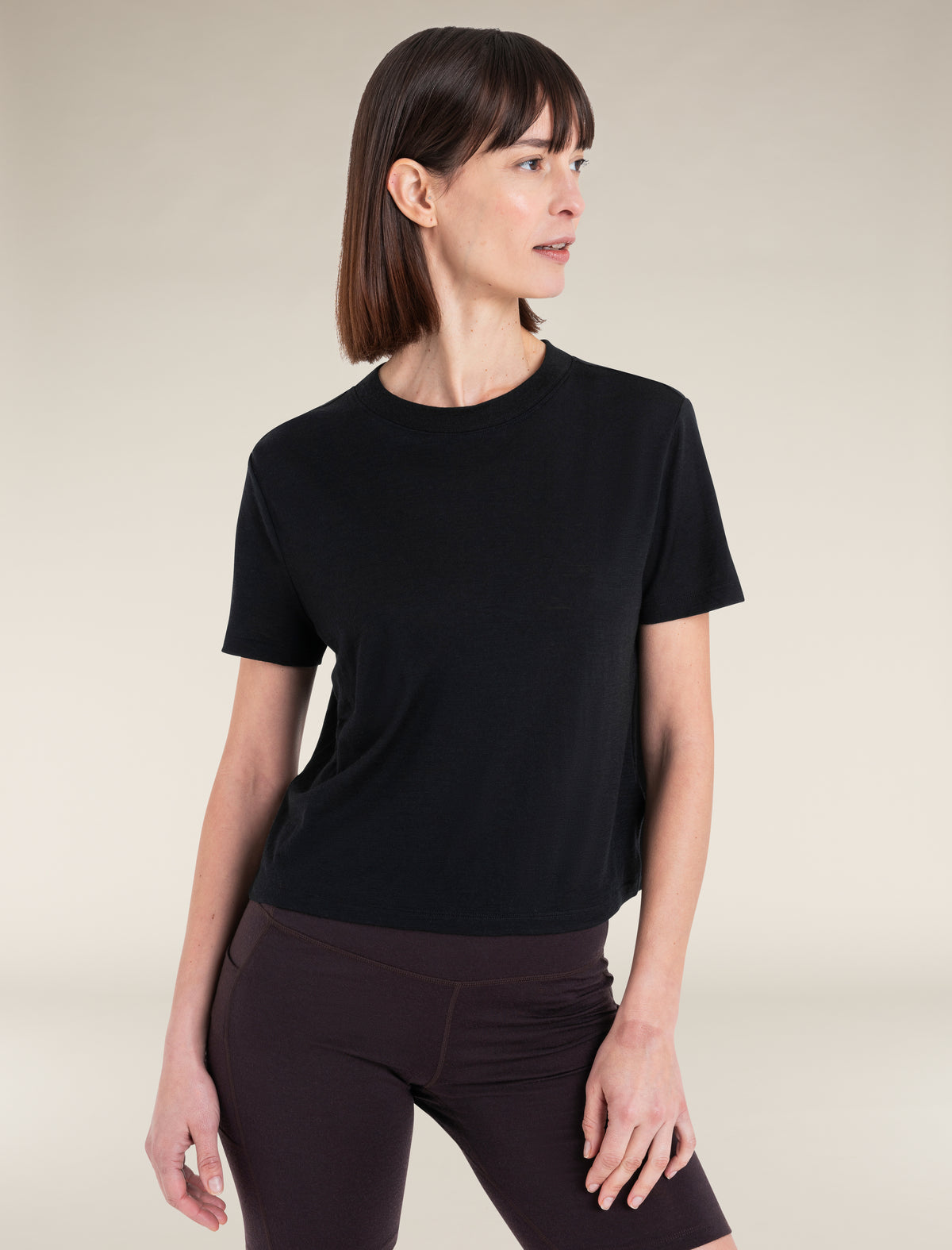 Women’s Merino 150 Tech Lite Short Sleeve Crop T-Shirt Black - 4