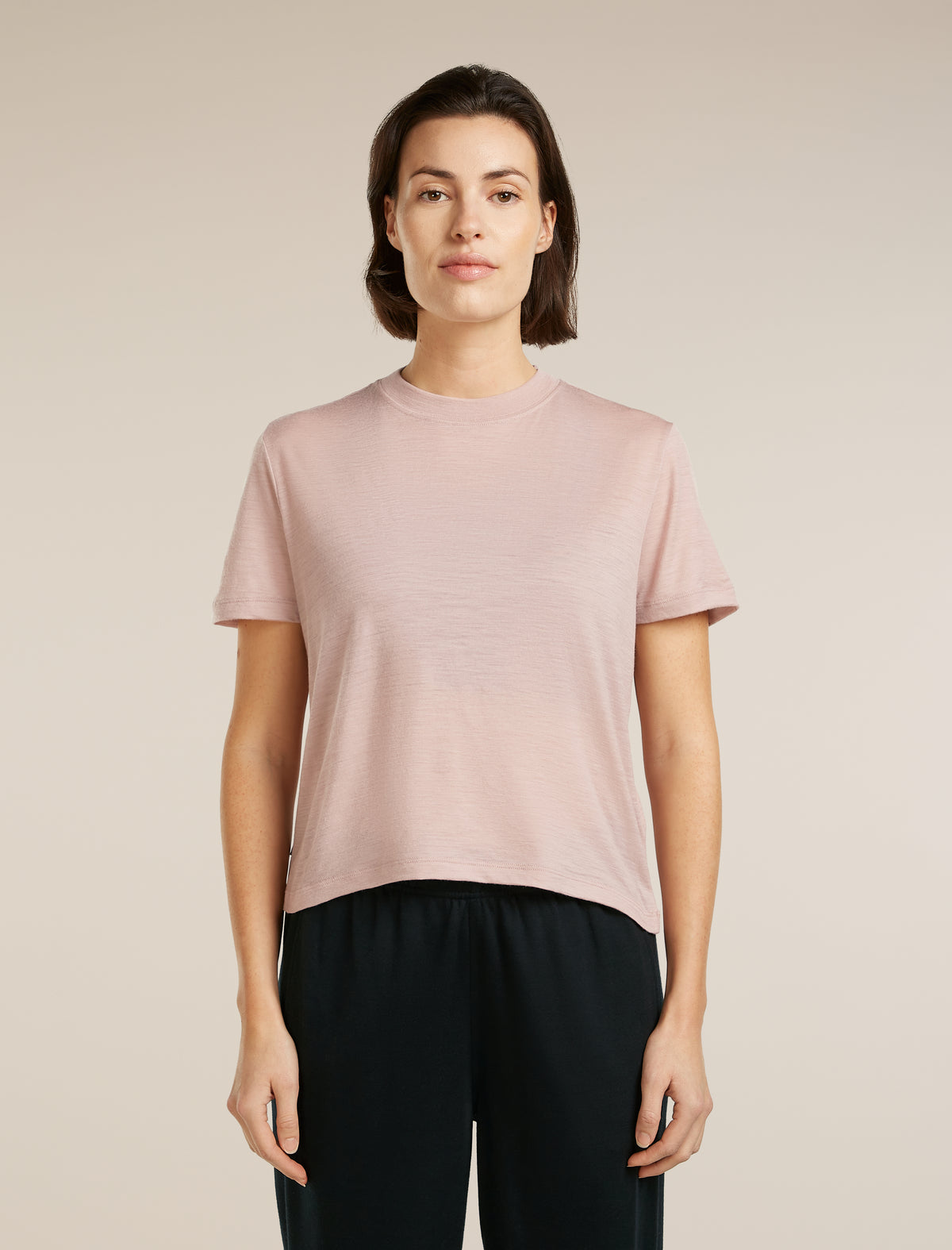 Women’s Merino 150 Tech Lite Short Sleeve Crop T-Shirt Pink quartz - 1
