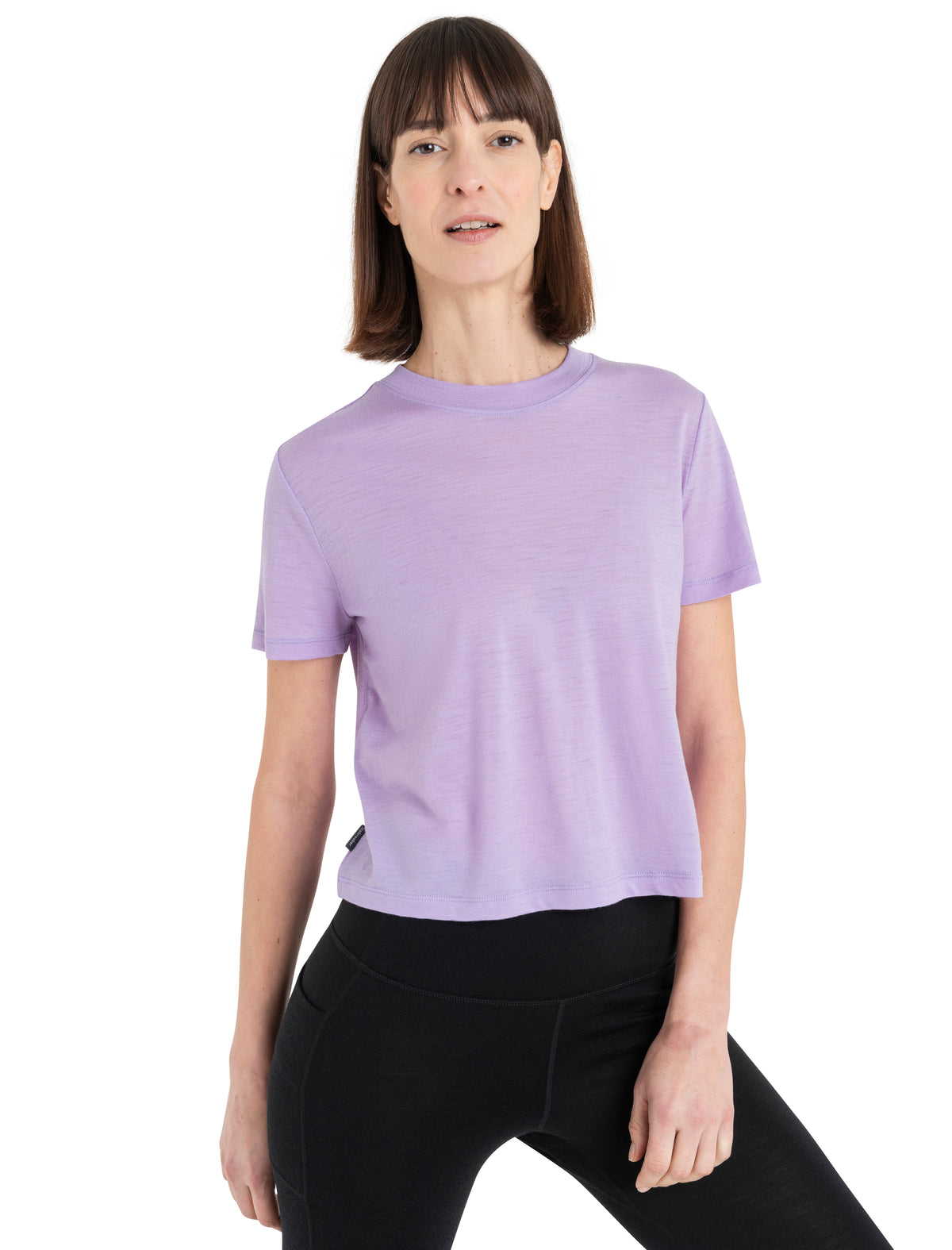 Women’s Merino 150 Tech Lite Short Sleeve Crop T-Shirt Purple Gaze - 1
