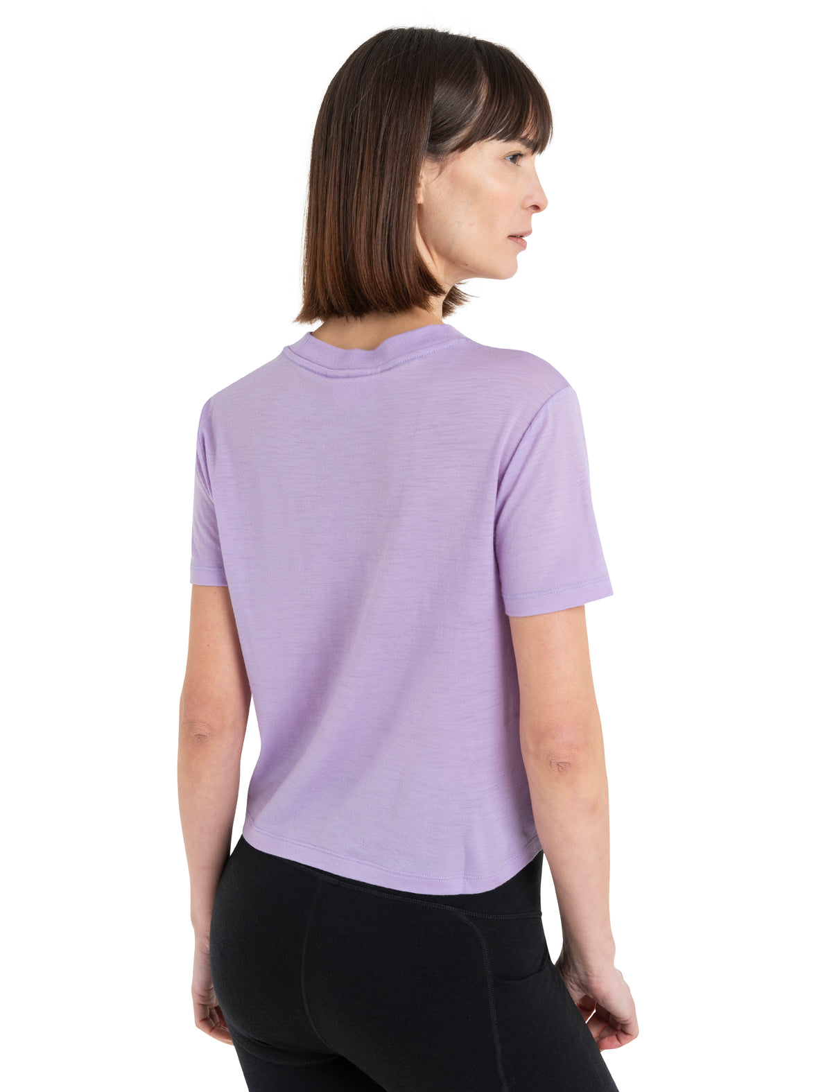 Women’s Merino 150 Tech Lite Short Sleeve Crop T-Shirt Purple Gaze - 2