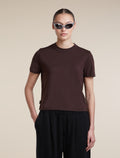 icebreaker-apac Women's Merino 150 Tech Lite Short Sleeve Crop T Shirt Bittersweet Women - 5