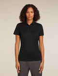 Women’s Merino 150 Tech Lite Short Sleeve Polo Black - 1