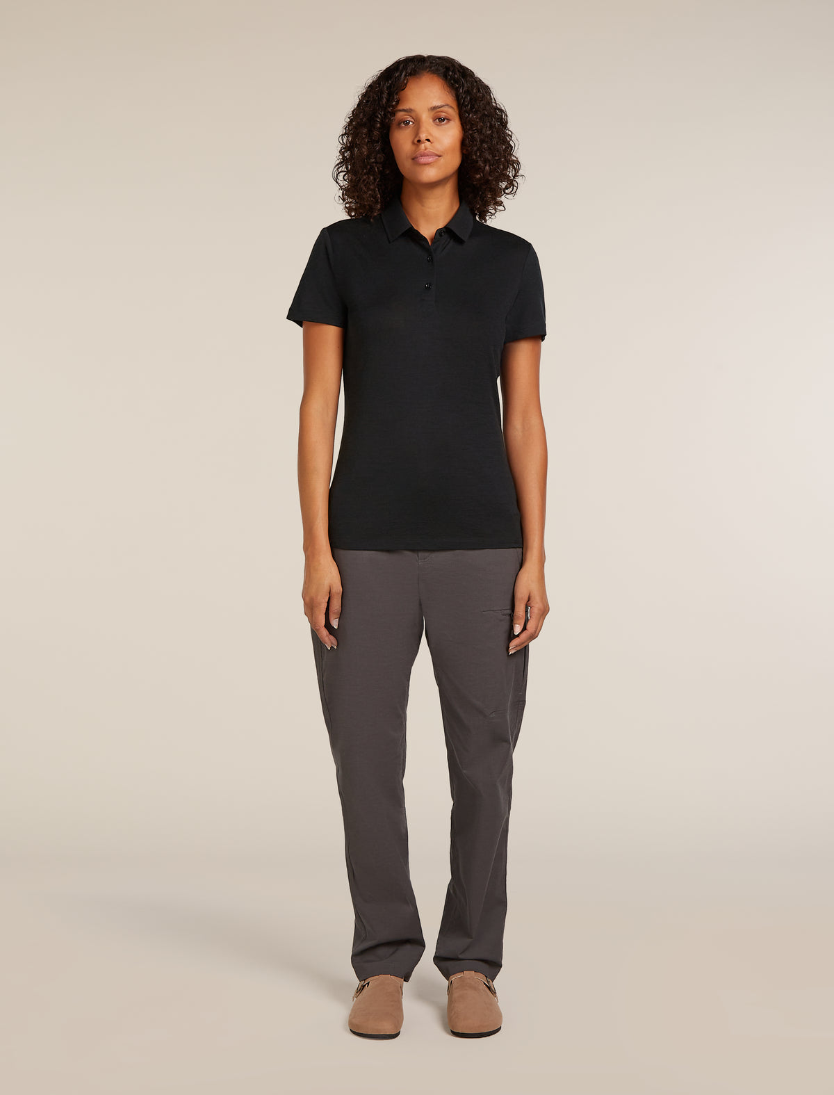 Women’s Merino 150 Tech Lite Short Sleeve Polo Black - 3