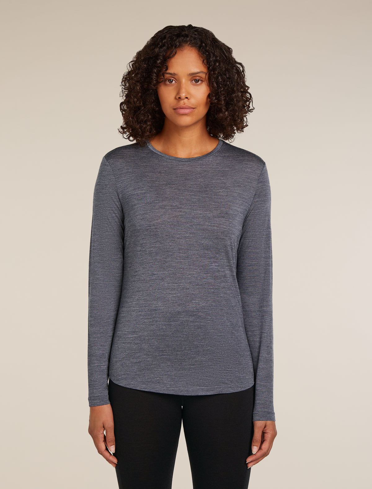 Women’s Merino Blend 125 Cool-Lite™ Sphere Long Sleeve T-Shirt Midnight Navy Heather - 1