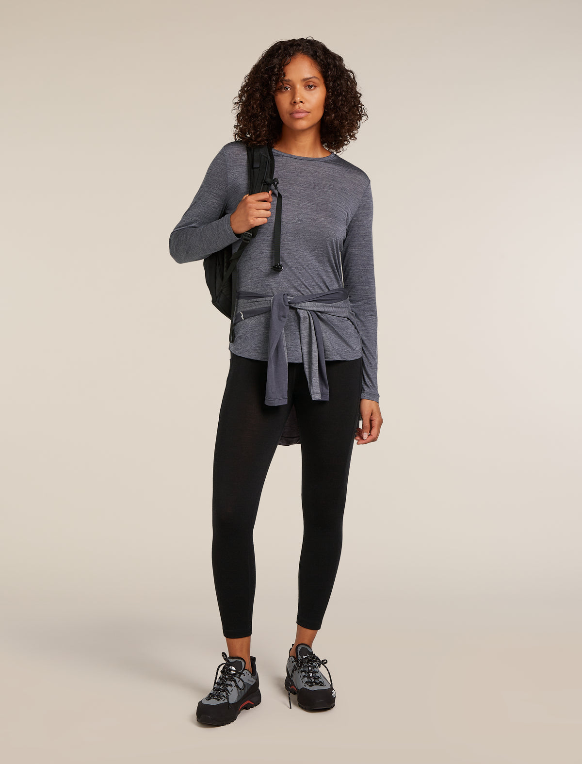 Women’s Merino Blend 125 Cool-Lite™ Sphere Long Sleeve T-Shirt Midnight Navy Heather - 4