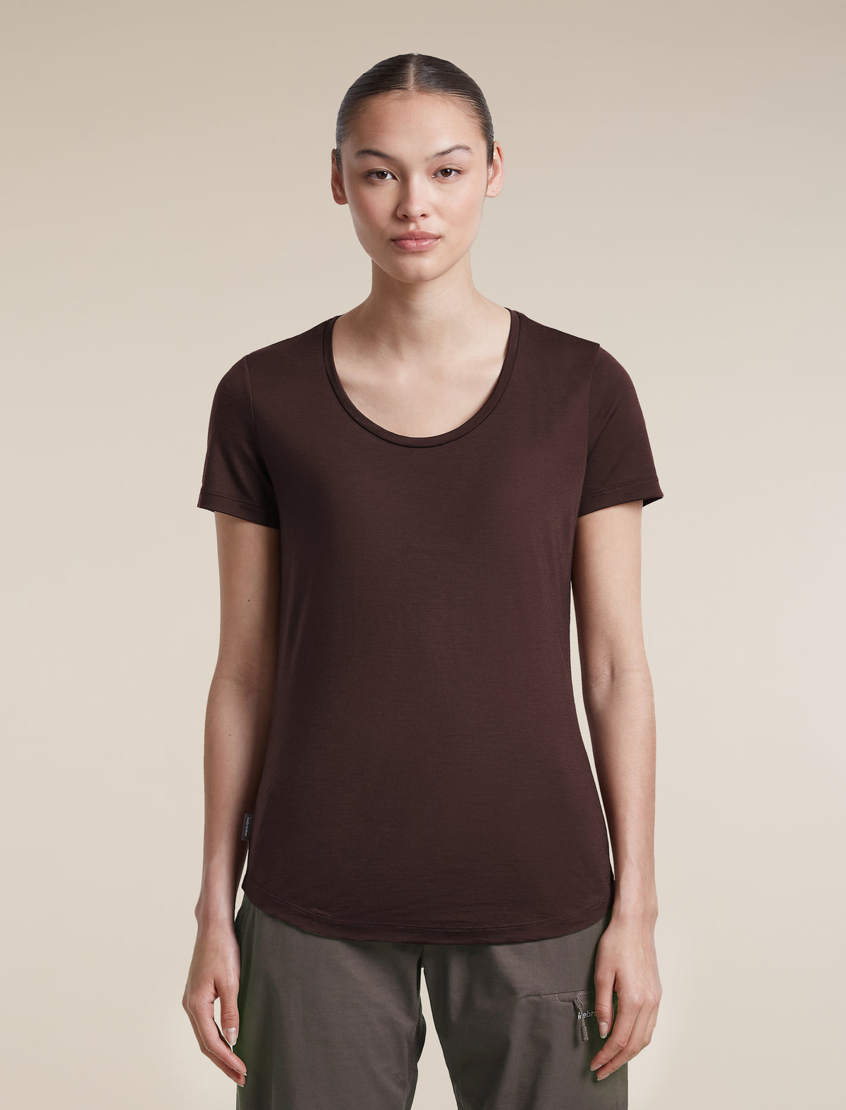 Women's Merino Blend 125 Cool-Lite™ Sphere Short Sleeve Scoop T Shirt Bittersweet - 1
