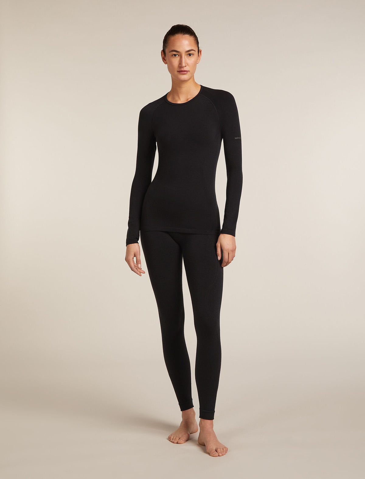 Women’s Merino Blend 260 ZoneKnit™ Seamless Long Sleeve Crew Thermal Top Black - 3