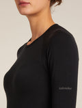 Women’s Merino Blend 260 ZoneKnit™ Seamless Long Sleeve Crew Thermal Top Black - 5