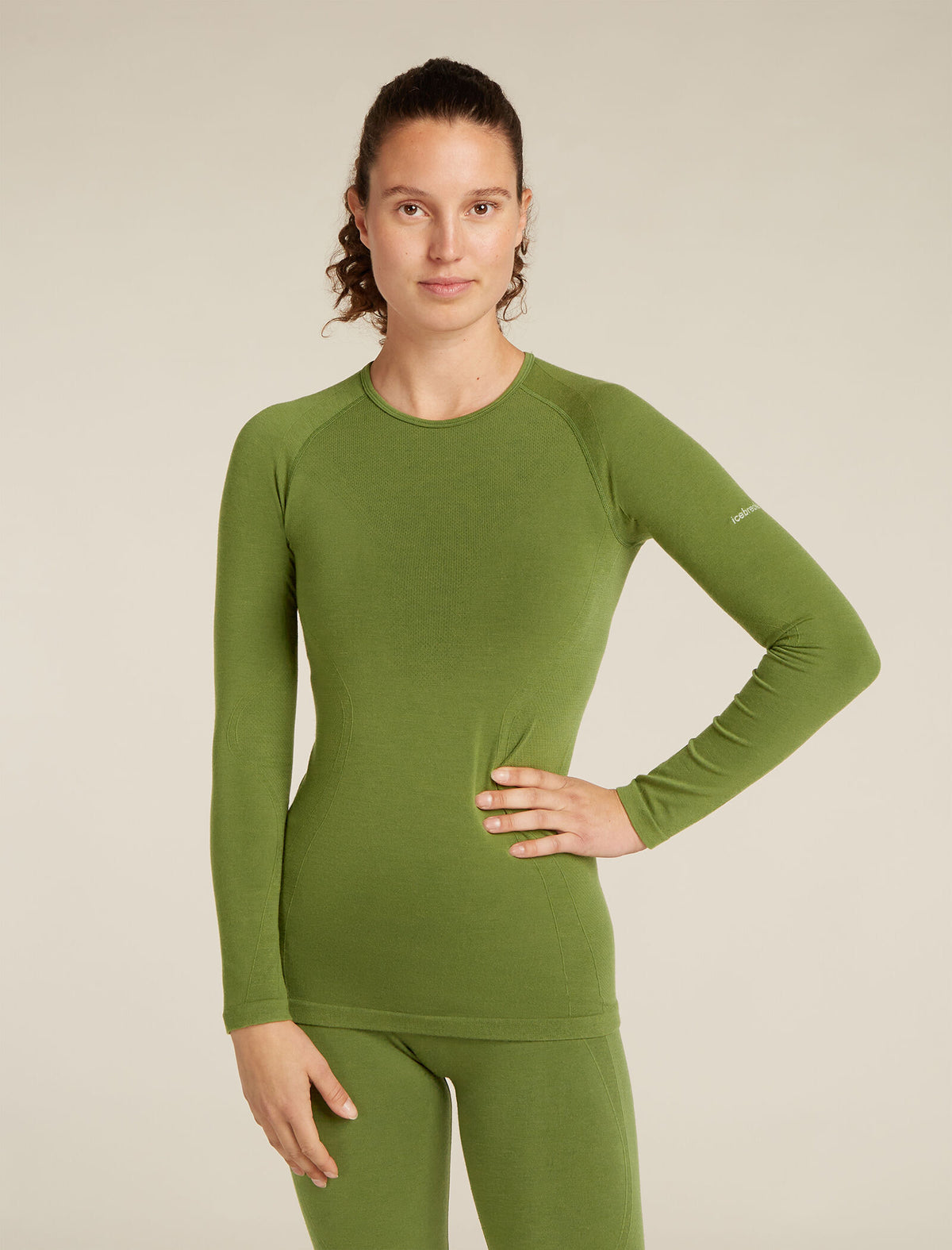 Women’s Merino Blend 260 ZoneKnit™ Seamless Long Sleeve Crew Thermal Top Sphagnum - 1