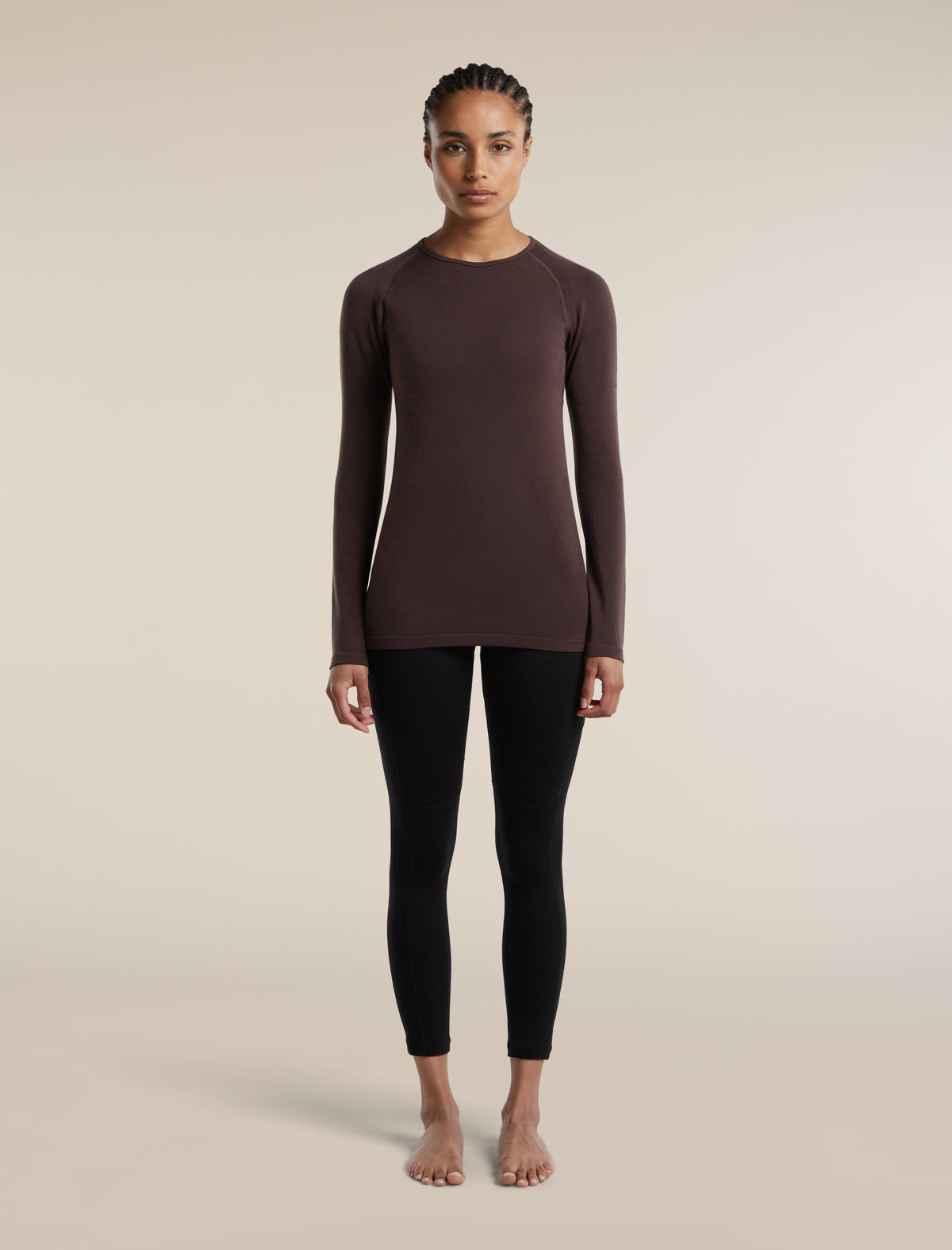 Women's Merino Blend 260 ZoneKnit™ Seamless Long Sleeve Crewe Thermal Top Bittersweet - 3
