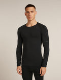 Men’s Merino Blend 260 ZoneKnit™ Seamless  Long Sleeve Crew Thermal Top Black - 1