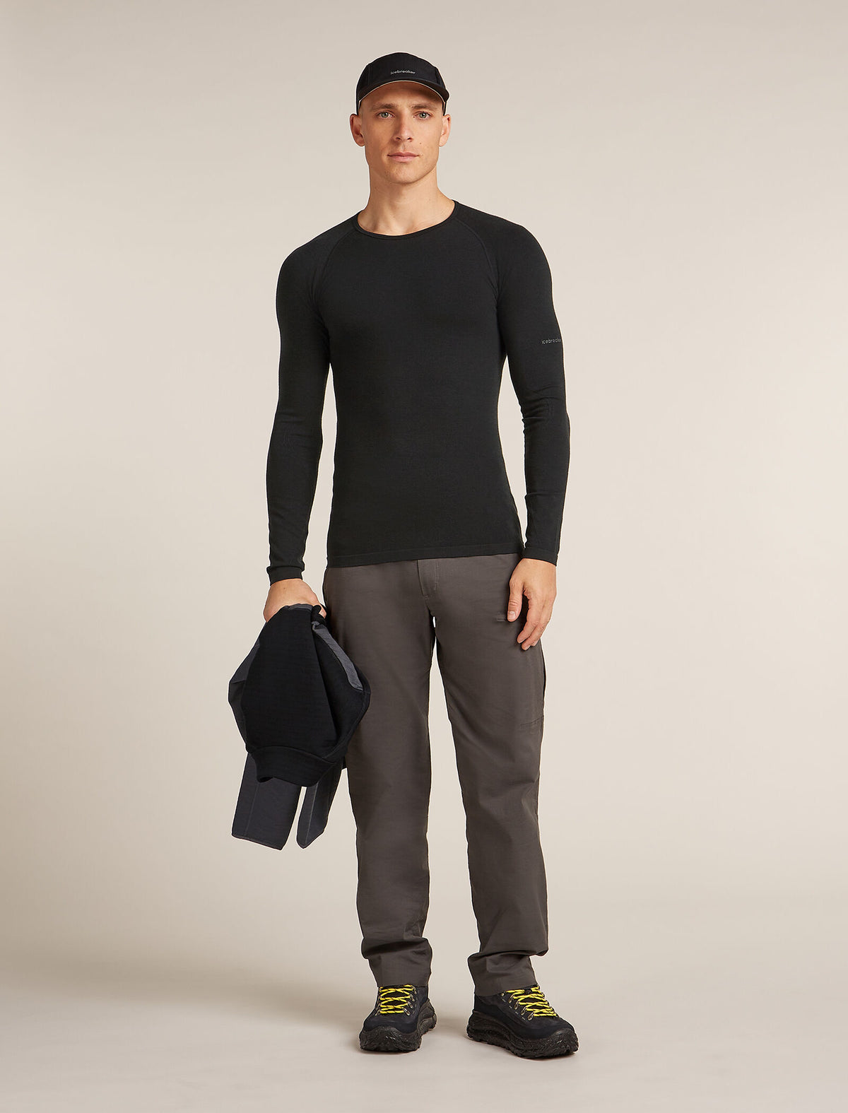 Men’s Merino Blend 260 ZoneKnit™ Seamless  Long Sleeve Crew Thermal Top Black - 4