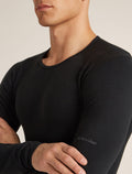Men’s Merino Blend 260 ZoneKnit™ Seamless  Long Sleeve Crew Thermal Top Black - 5
