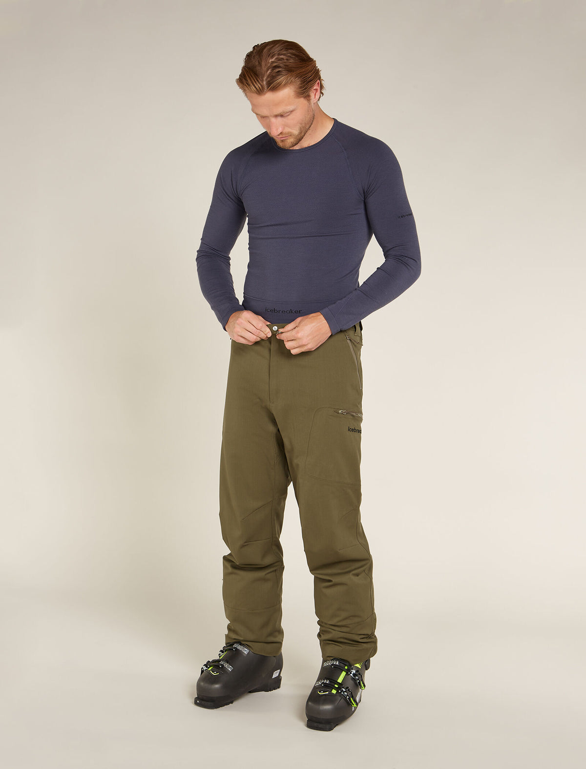 Men’s Merino Blend 260 ZoneKnit™ Seamless 18" 3/4 Tights Graphite - 4
