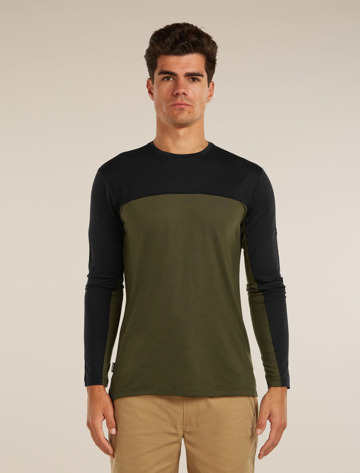 Men’s Merino Blend 125 Cool-Lite™ Sphere Long Sleeve T-Shirt Colour Block Dk loden/Black - 1