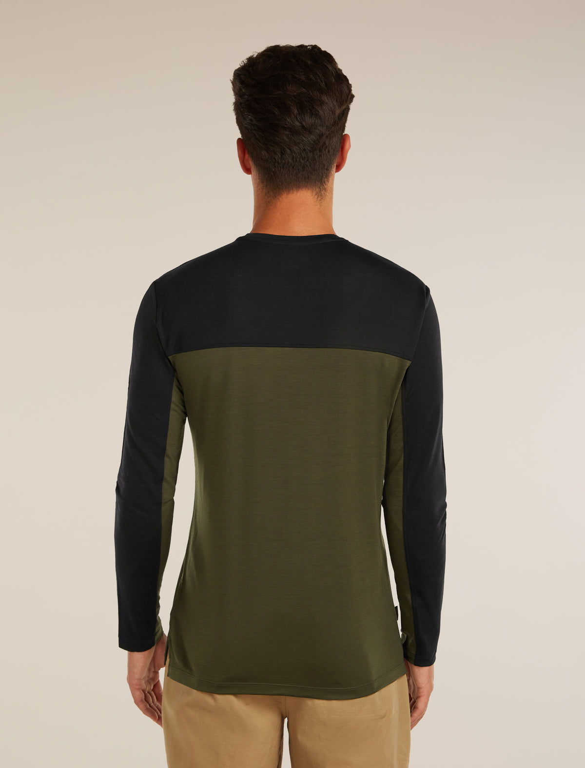 Men’s Merino Blend 125 Cool-Lite™ Sphere Long Sleeve T-Shirt Colour Block Dk loden/Black - 2