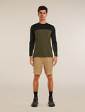 Men’s Merino Blend 125 Cool-Lite™ Sphere Long Sleeve T-Shirt Colour Block Dk loden/Black - 3