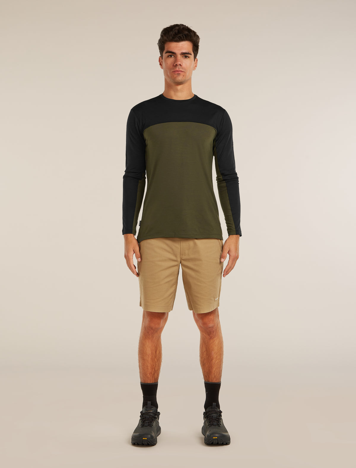 Men’s Merino Blend 125 Cool-Lite™ Sphere Long Sleeve T-Shirt Colour Block Dk loden/Black - 3