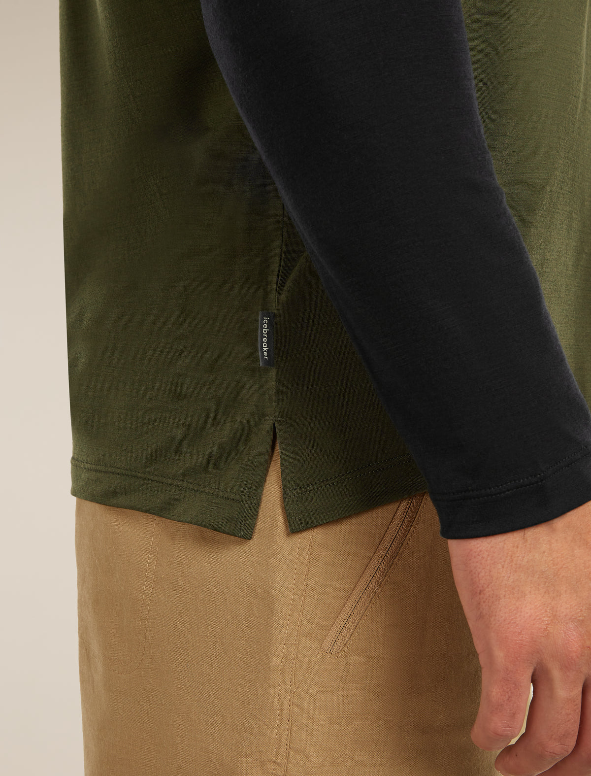 Men’s Merino Blend 125 Cool-Lite™ Sphere Long Sleeve T-Shirt Colour Block Dk loden/Black - 7