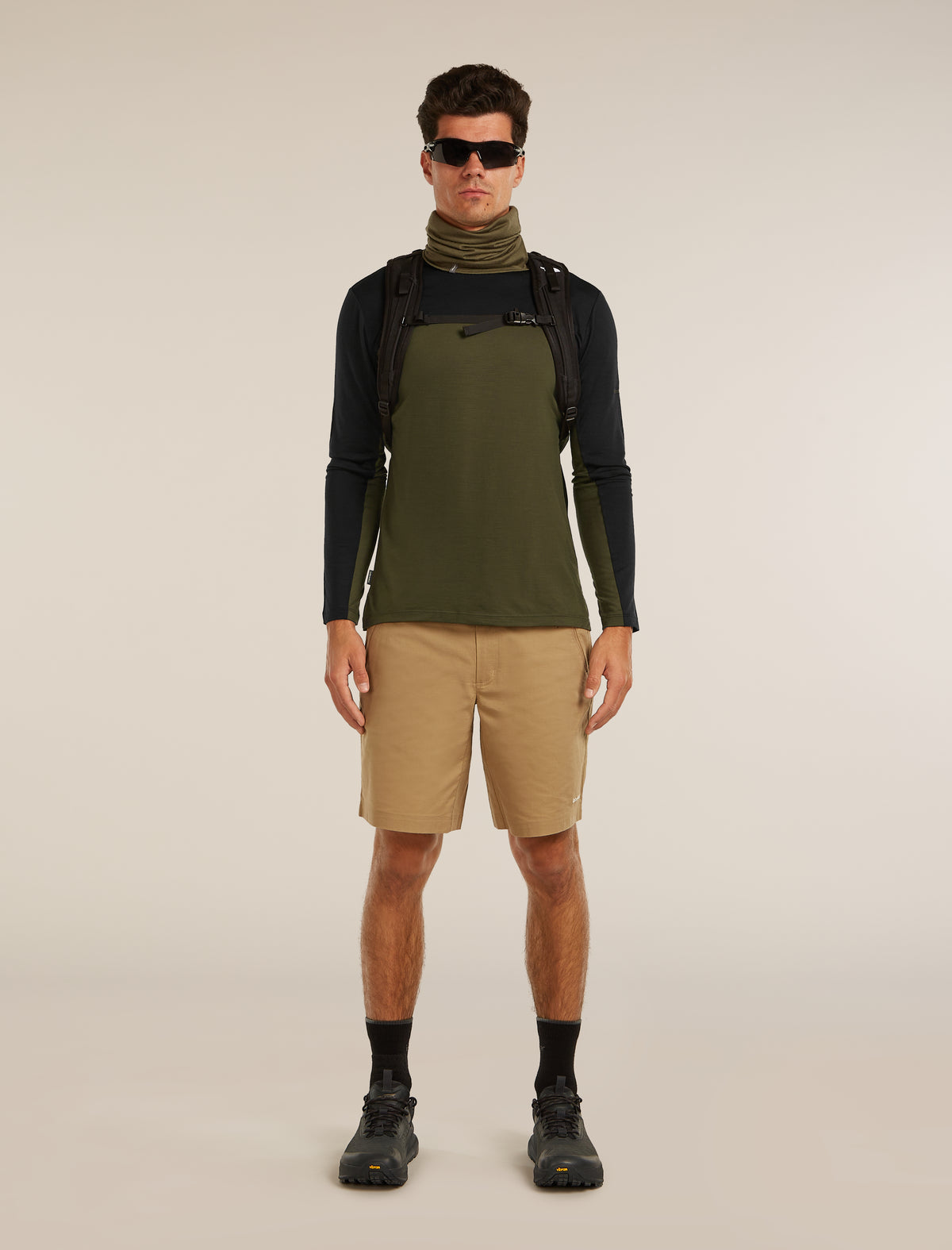 Men’s Merino Blend 125 Cool-Lite™ Sphere Long Sleeve T-Shirt Colour Block Dk loden/Black - 4