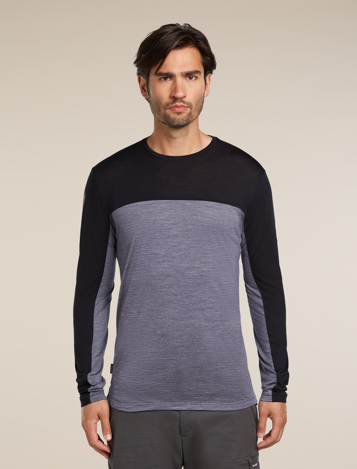 Men’s Merino Blend 125 Cool-Lite™ Sphere Long Sleeve T-Shirt Colour Block Graphite Heather - 1
