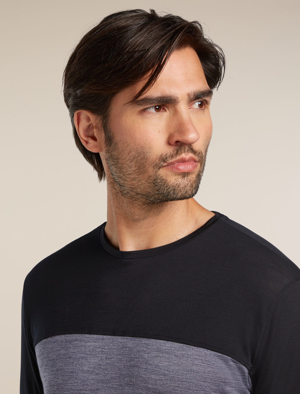 Men’s Merino Blend 125 Cool-Lite™ Sphere Long Sleeve T-Shirt Colour Block Graphite Heather - 7
