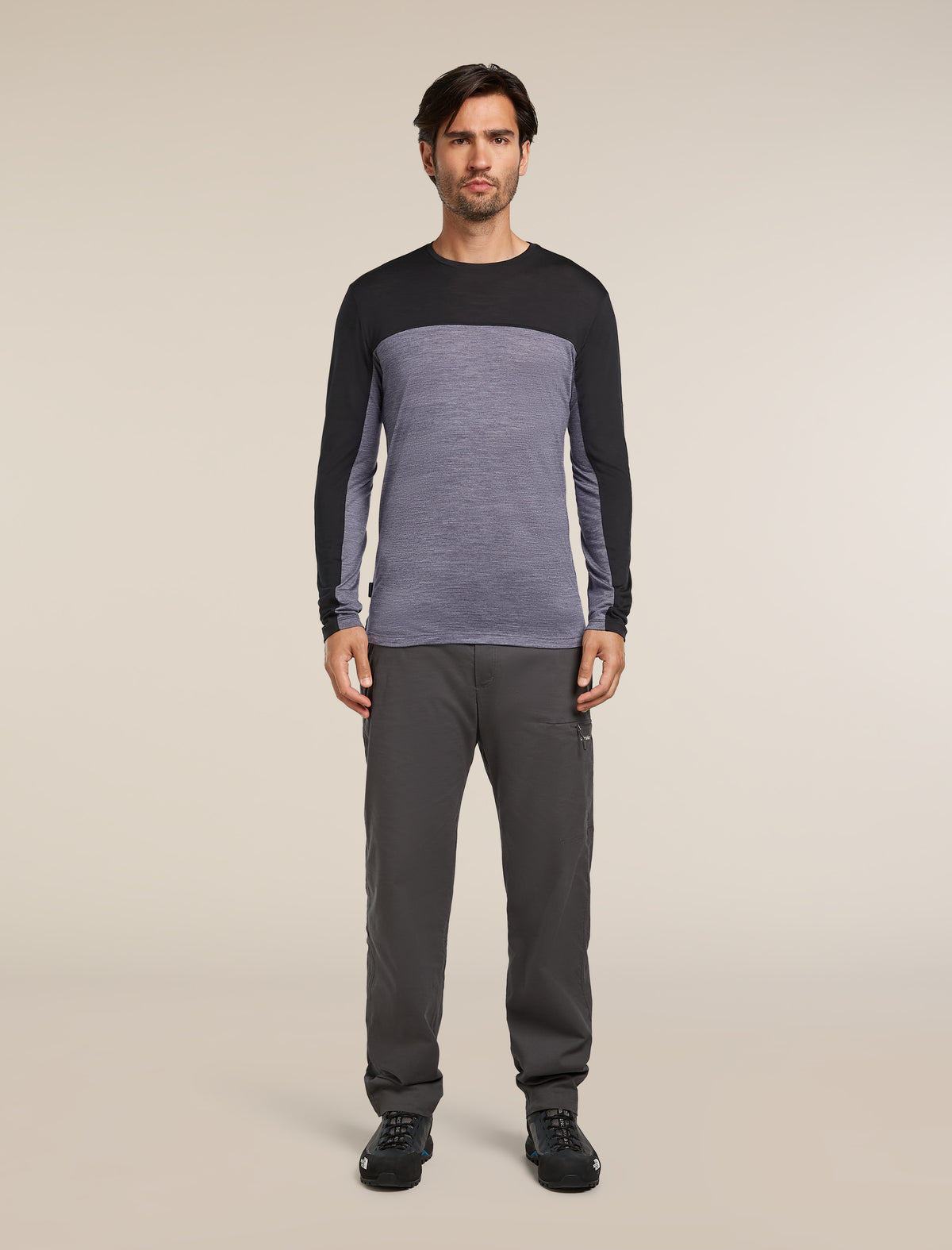 Men’s Merino Blend 125 Cool-Lite™ Sphere Long Sleeve T-Shirt Colour Block Graphite Heather - 3
