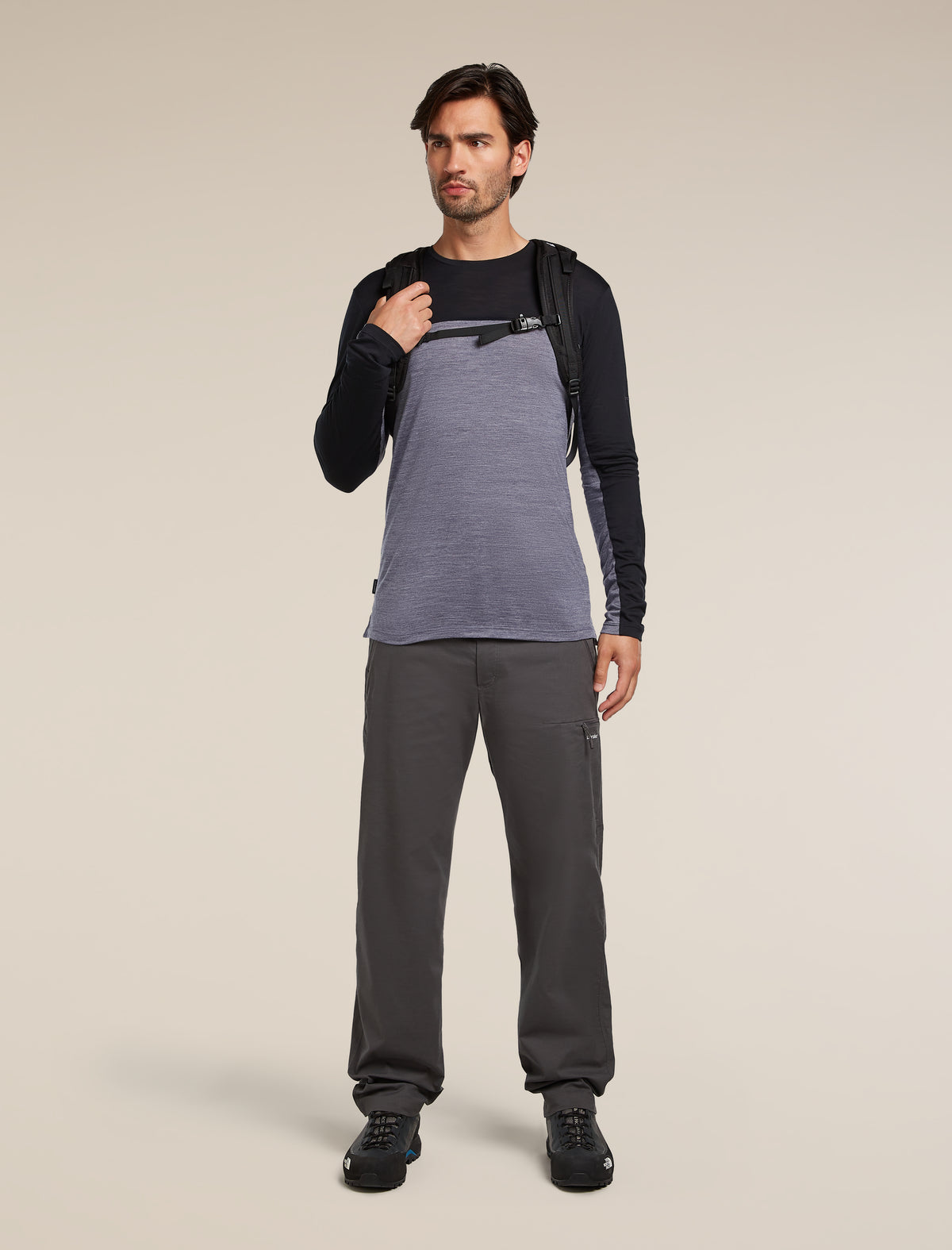 Men’s Merino Blend 125 Cool-Lite™ Sphere Long Sleeve T-Shirt Colour Block Graphite Heather - 4