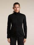 Women's Merino 400 RealFleece™  Descender Long Sleeve Zip Black - 1