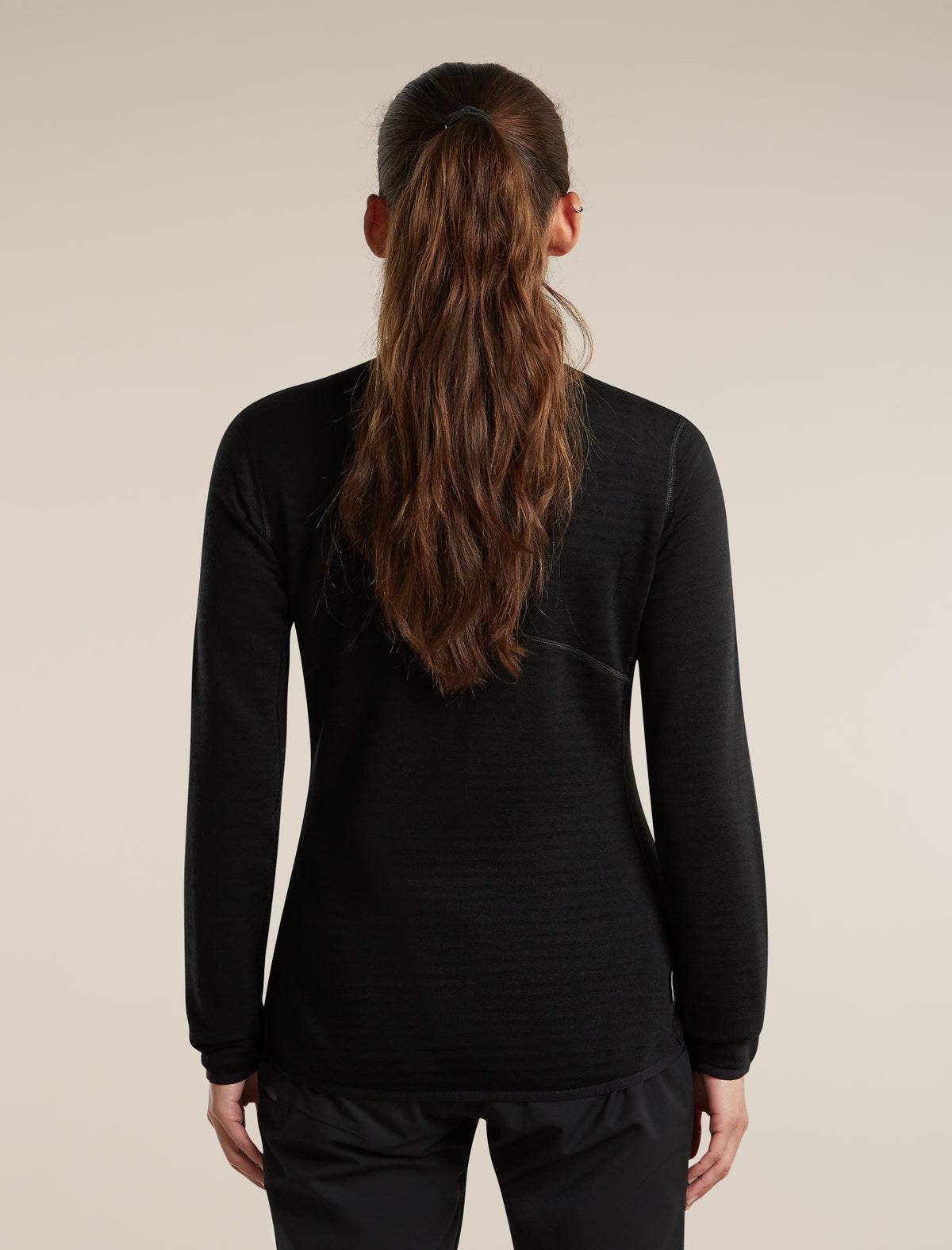 Women's Merino 400 RealFleece™  Descender Long Sleeve Zip Black - 2