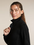 Women's Merino 400 RealFleece™  Descender Long Sleeve Zip Black - 6