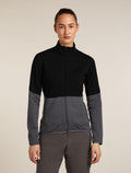 Women’s Merino 400 RealFleece™ Descender Long Sleeve Zip Jacket Black/Obsidian - 1