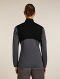Women’s Merino 400 RealFleece™ Descender Long Sleeve Zip Jacket Black/Obsidian - 2