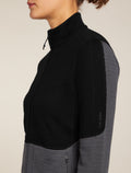 Women’s Merino 400 RealFleece™ Descender Long Sleeve Zip Jacket Black/Obsidian - 5