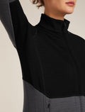 Women’s Merino 400 RealFleece™ Descender Long Sleeve Zip Jacket Black/Obsidian - 6