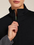 Women’s Merino 400 RealFleece™ Descender Long Sleeve Zip Jacket Black/Obsidian - 7
