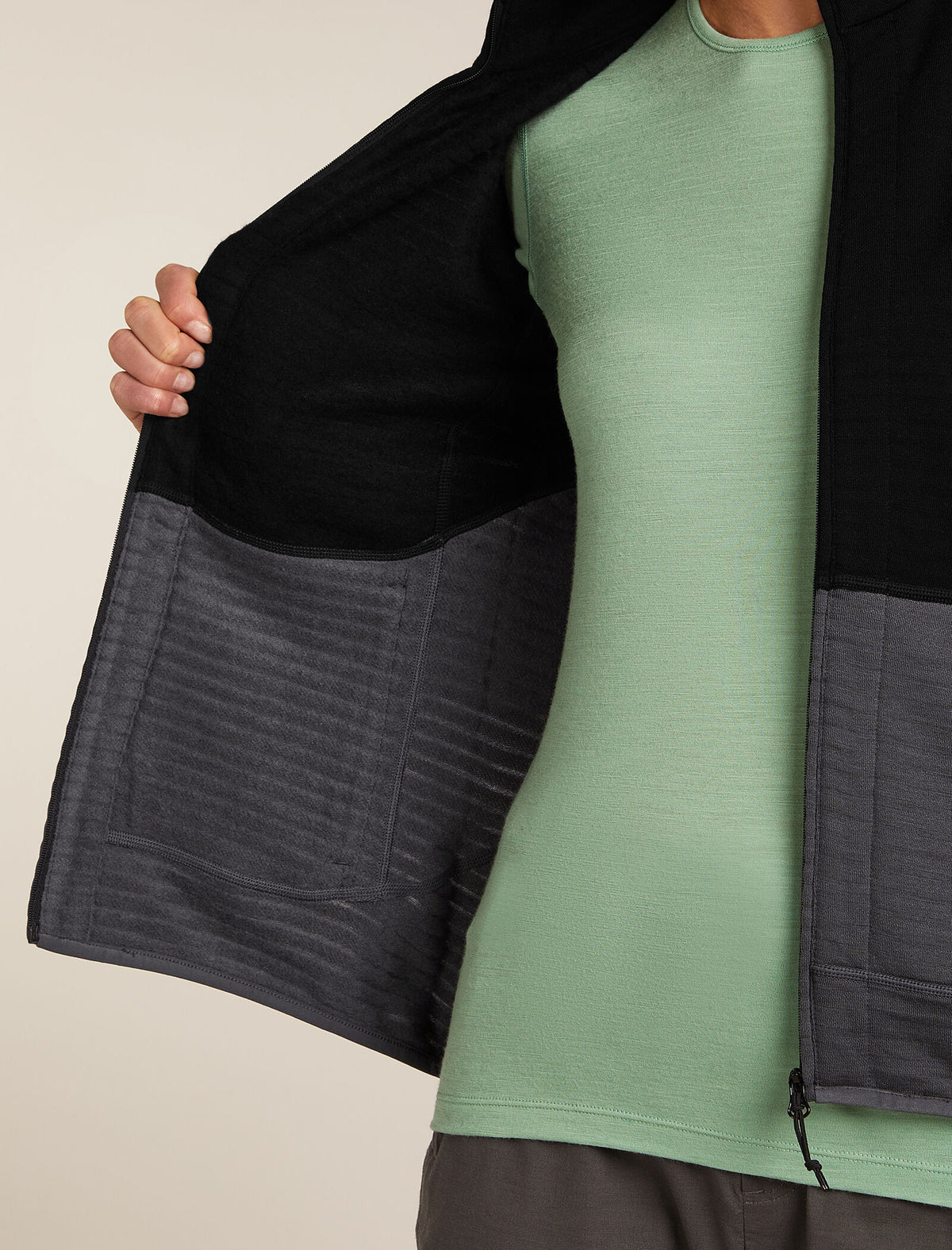 Women’s Merino 400 RealFleece™ Descender Long Sleeve Zip Jacket Black/Obsidian - 9