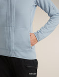 Women's Merino 400 RealFleece™  Descender Long Sleeve Zip Zinc Blue - 6