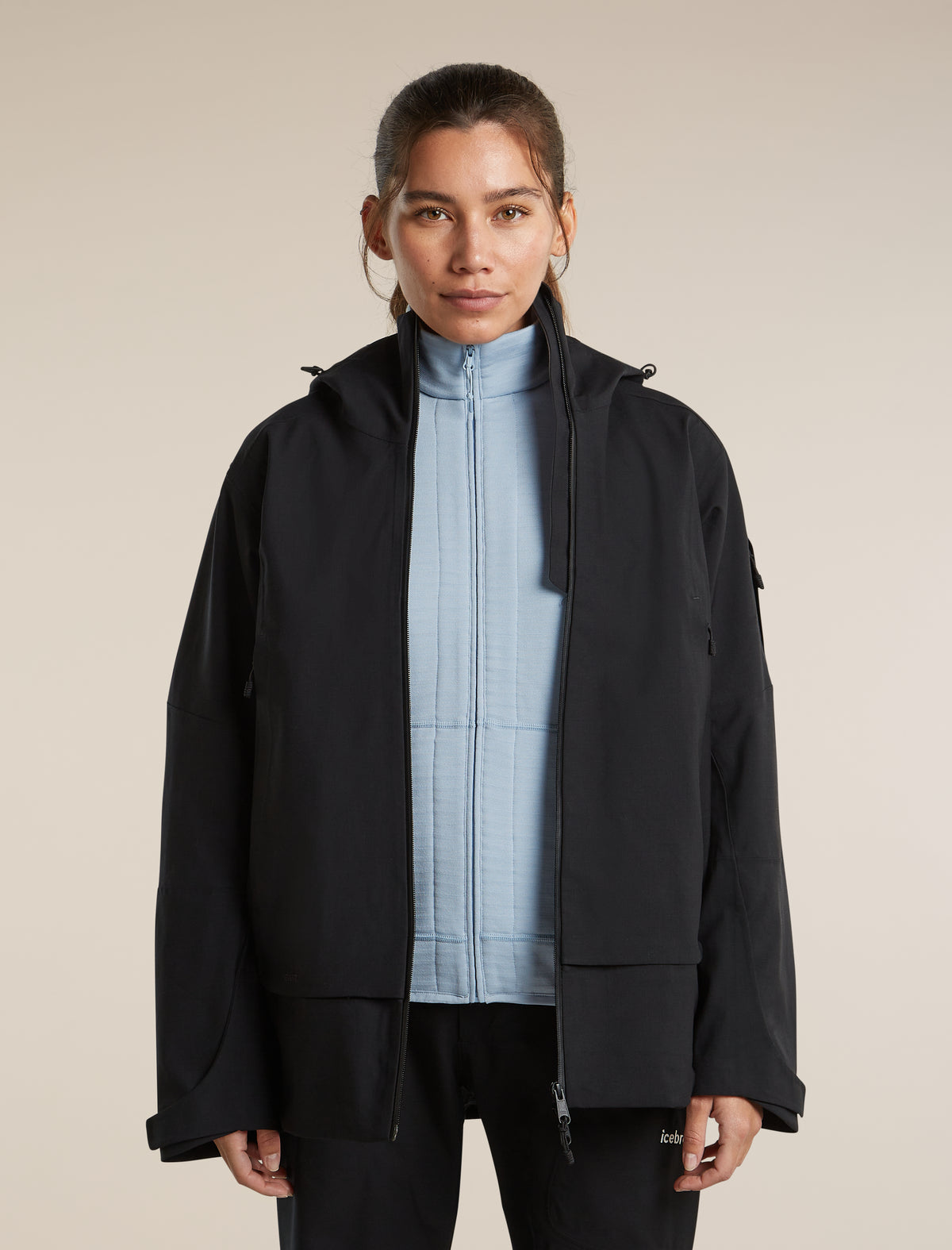 Women's Merino 400 RealFleece™  Descender Long Sleeve Zip Zinc Blue - 3