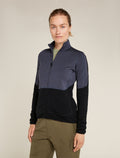 Women’s Merino 400 RealFleece™ Descender Long Sleeve Zip Jacket Graphite/Black - 1