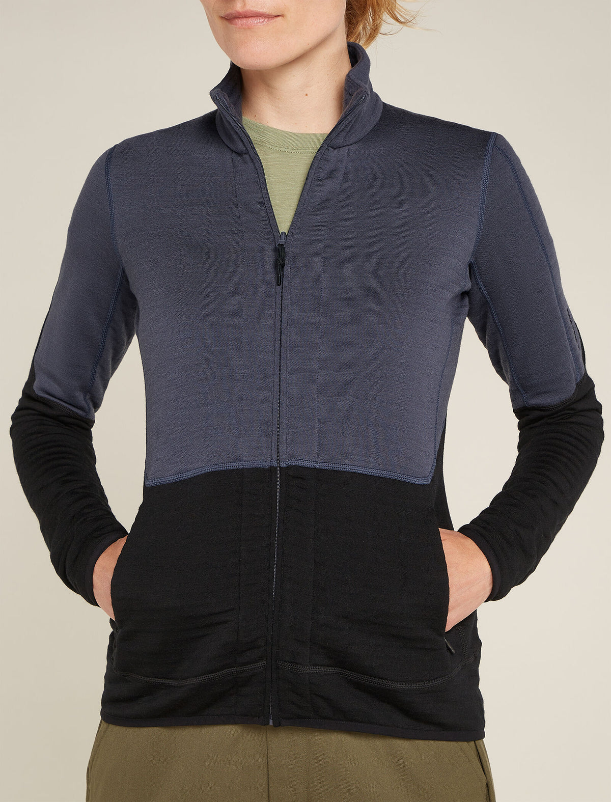 Women’s Merino 400 RealFleece™ Descender Long Sleeve Zip Jacket Graphite/Black - 9
