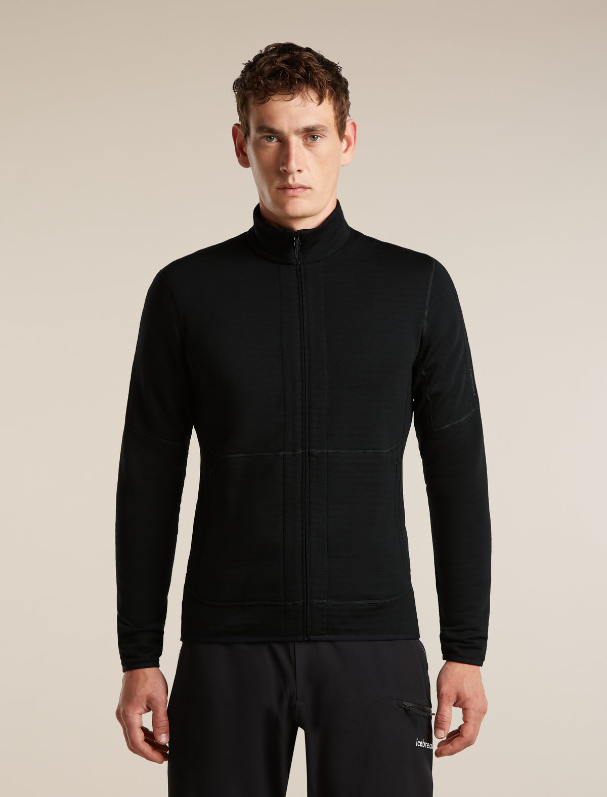 Men's Merino 400 RealFleece™  Descender Long Sleeve Zip Black - 1