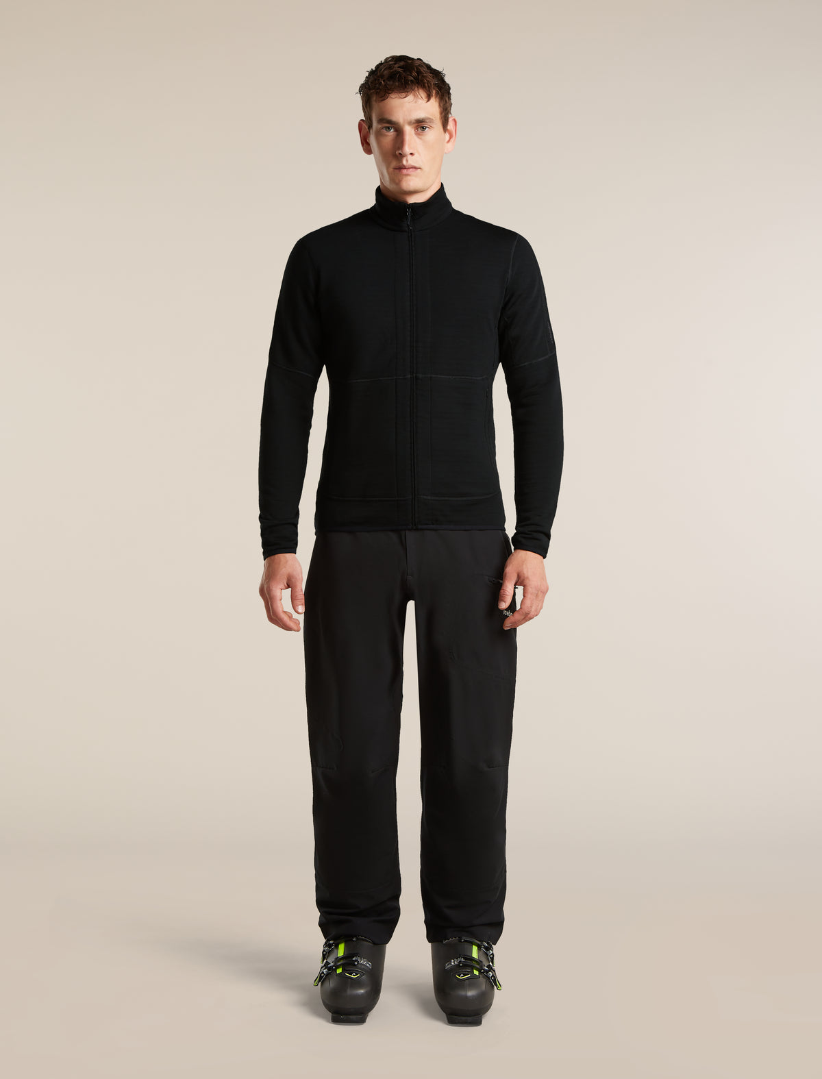 Men's Merino 400 RealFleece™  Descender Long Sleeve Zip Black - 3
