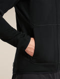 Men's Merino 400 RealFleece™  Descender Long Sleeve Zip Black - 7