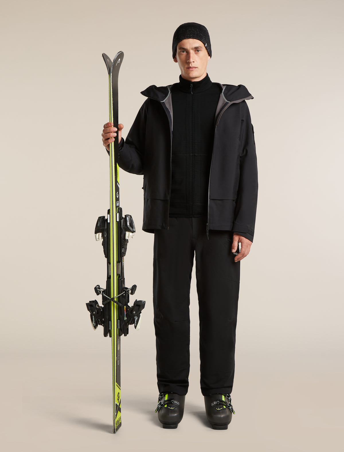 Men's Merino 400 RealFleece™  Descender Long Sleeve Zip Black - 4