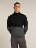 Men’s Merino 400 RealFleece™ Descender Long Sleeve Zip Jacket Black/Obsidian - 1