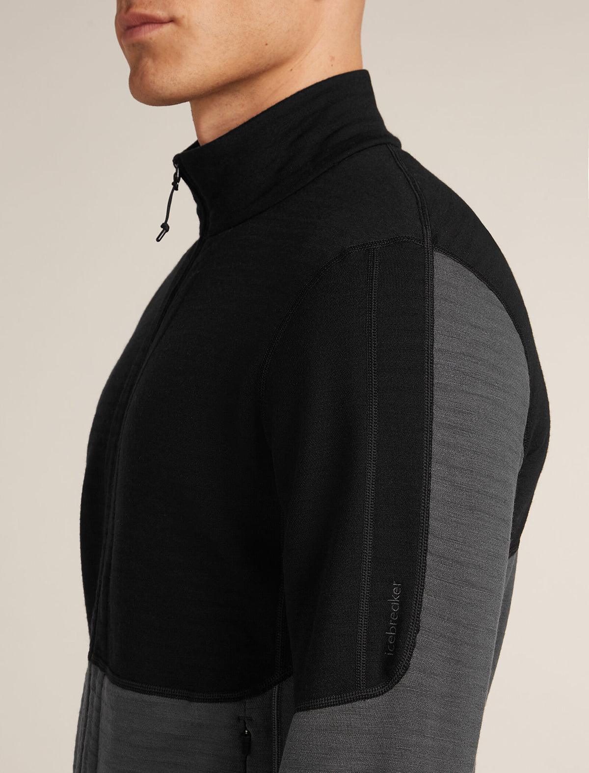 Men’s Merino 400 RealFleece™ Descender Long Sleeve Zip Jacket Black/Obsidian - 5
